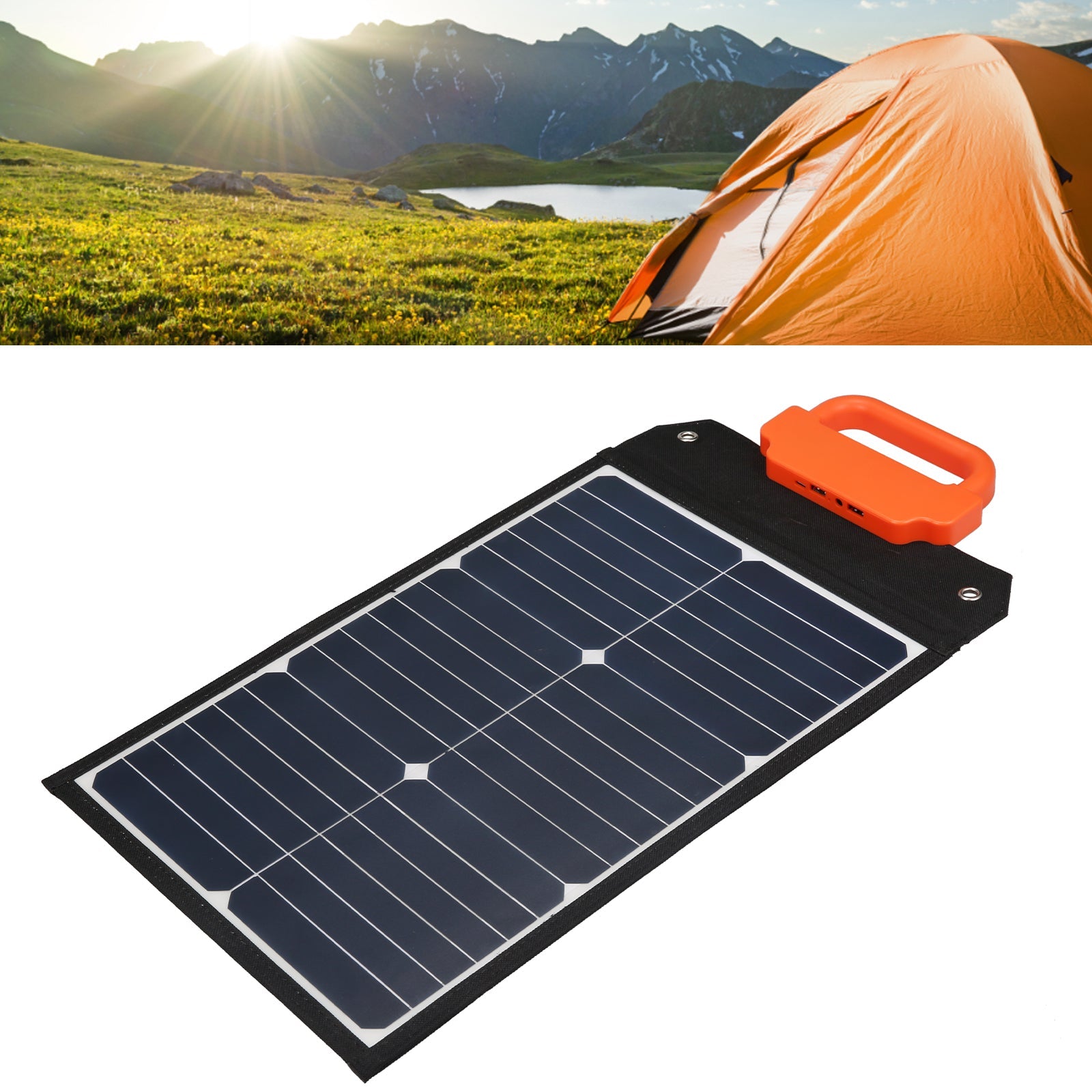 Docooler 50W Flexible Solar Panel Kit Portable Solar Charging Panel with Handle Solar Cell Solar  IP65 Waterproof for Home Car Boat Indoor Outdoor Use