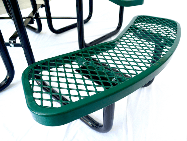 LifeYard 46 inch Expanded Metal Round Picnic Table (Green)