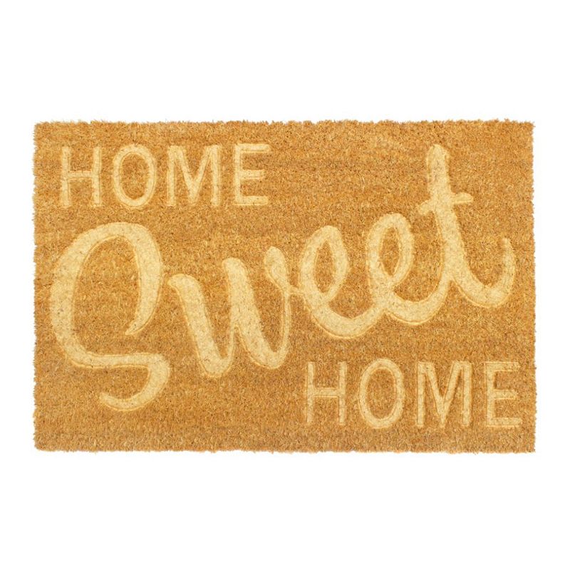 RugSmith Natural Machine Tufted Embossed Home Sweet Home Coir Doormat