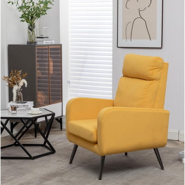 Modern Upholstered Accent Chair with Metal Legs