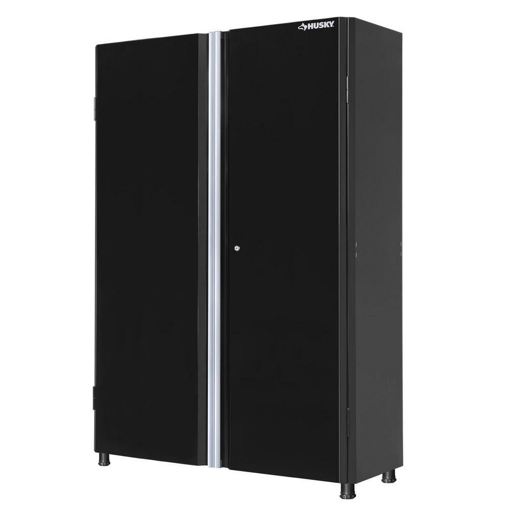 Husky Ready-to-Assemble 24-Gauge Steel Freestanding Garage Cabinet in Black (48 in. W x 72 in. H x 18 in. D) G4802T-US