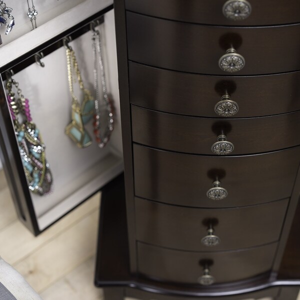 Hives and Honey Shiloh Walnut Jewelry Armoire - - 35086952