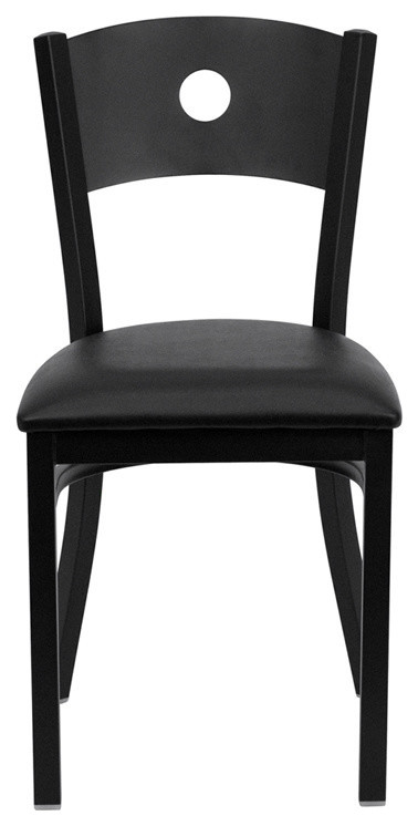 Hercules Series Black Circle Back Metal Dining Chair   Transitional   Dining Chairs   by Pot Racks Plus  Houzz