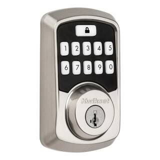 Kwikset Aura Satin Nickel Single Cyl. Elec. BT Keypad Smart Lock Deadbolt Feat SmartKey SecurityAvalon Handle and Tustin Lever 94215 AVH15