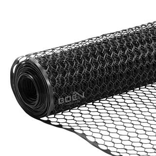 BOEN 4 ft. x 50 ft. Plastic Black Poultry Hex Garden Fence Netting PF-40005