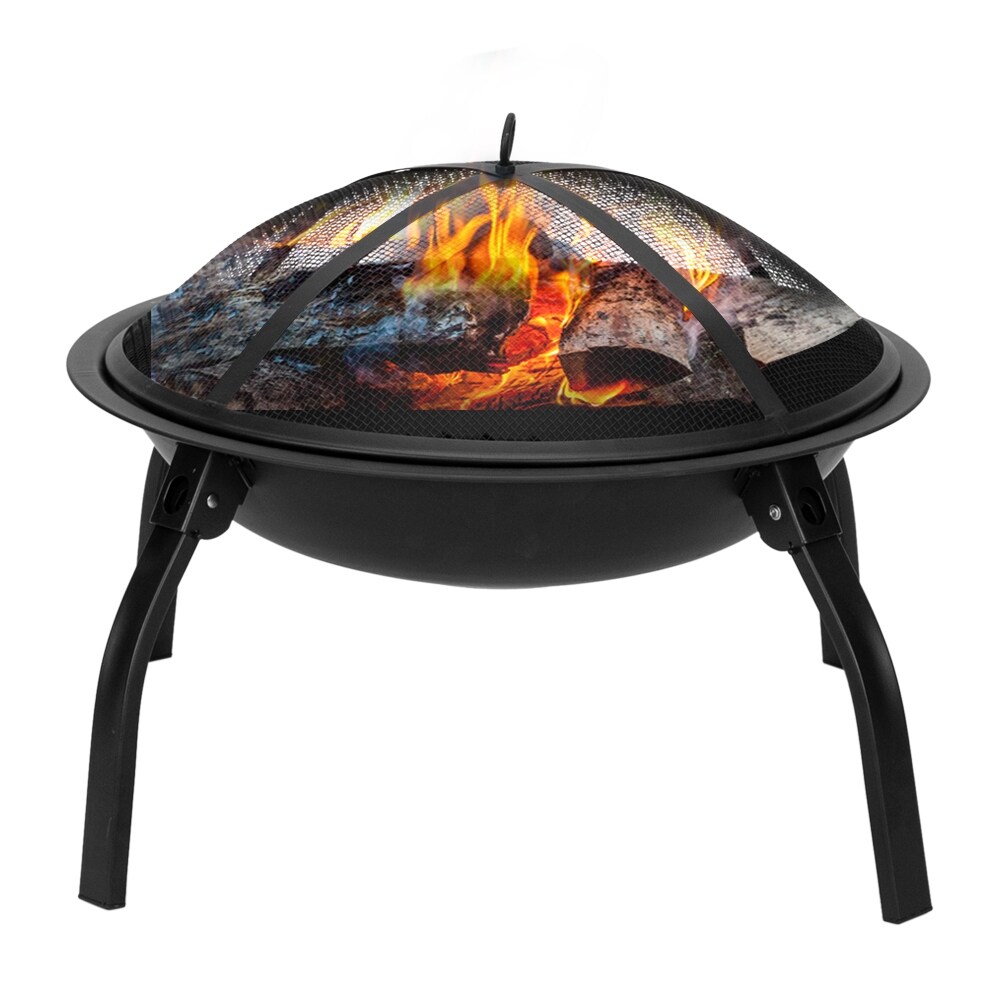 Four   legged Folding Iron Brazier Wood Burning Fire Pit