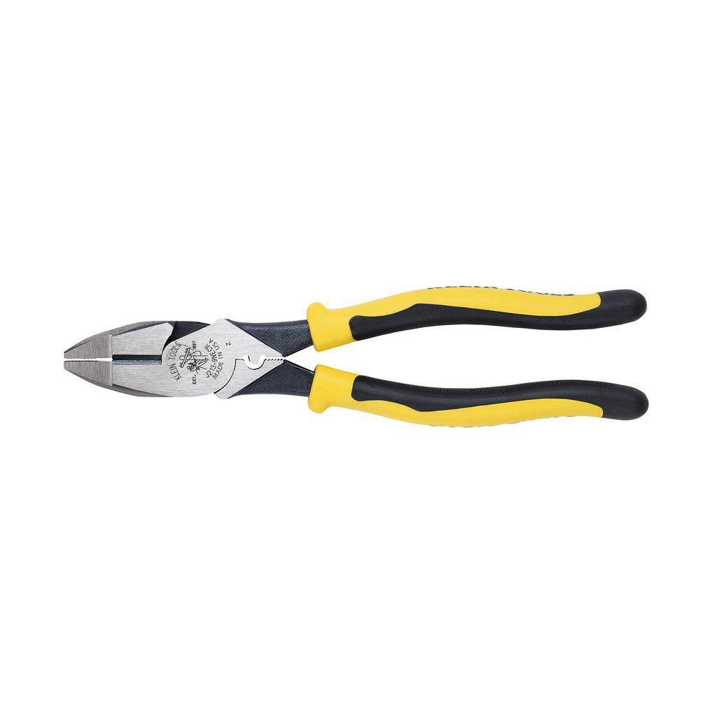 Klein Tools 9 in. Journeyman High Leverage Side Cutting Crimping Pliers J213-9NECR