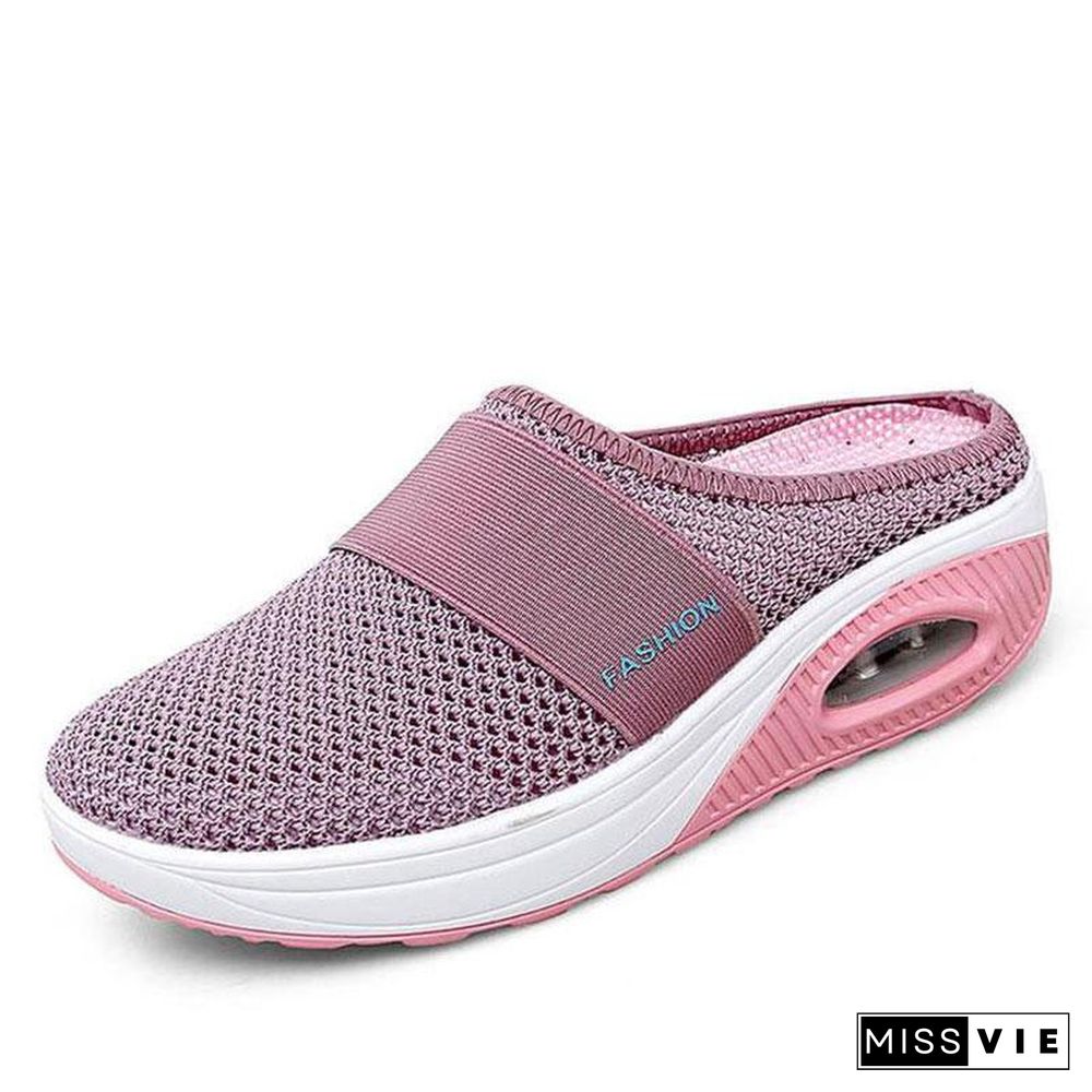 Women Sandals Fashion Wedges Platform Shoes Female Slides Slippers Breathable Mesh Lightweight Ladies Footwear