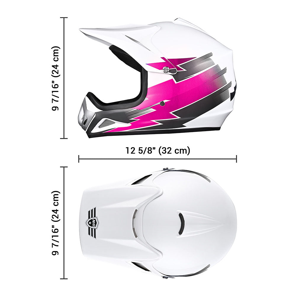 AHR Dirt Bike Helmet for Youth H-VEN12 DOT Pink