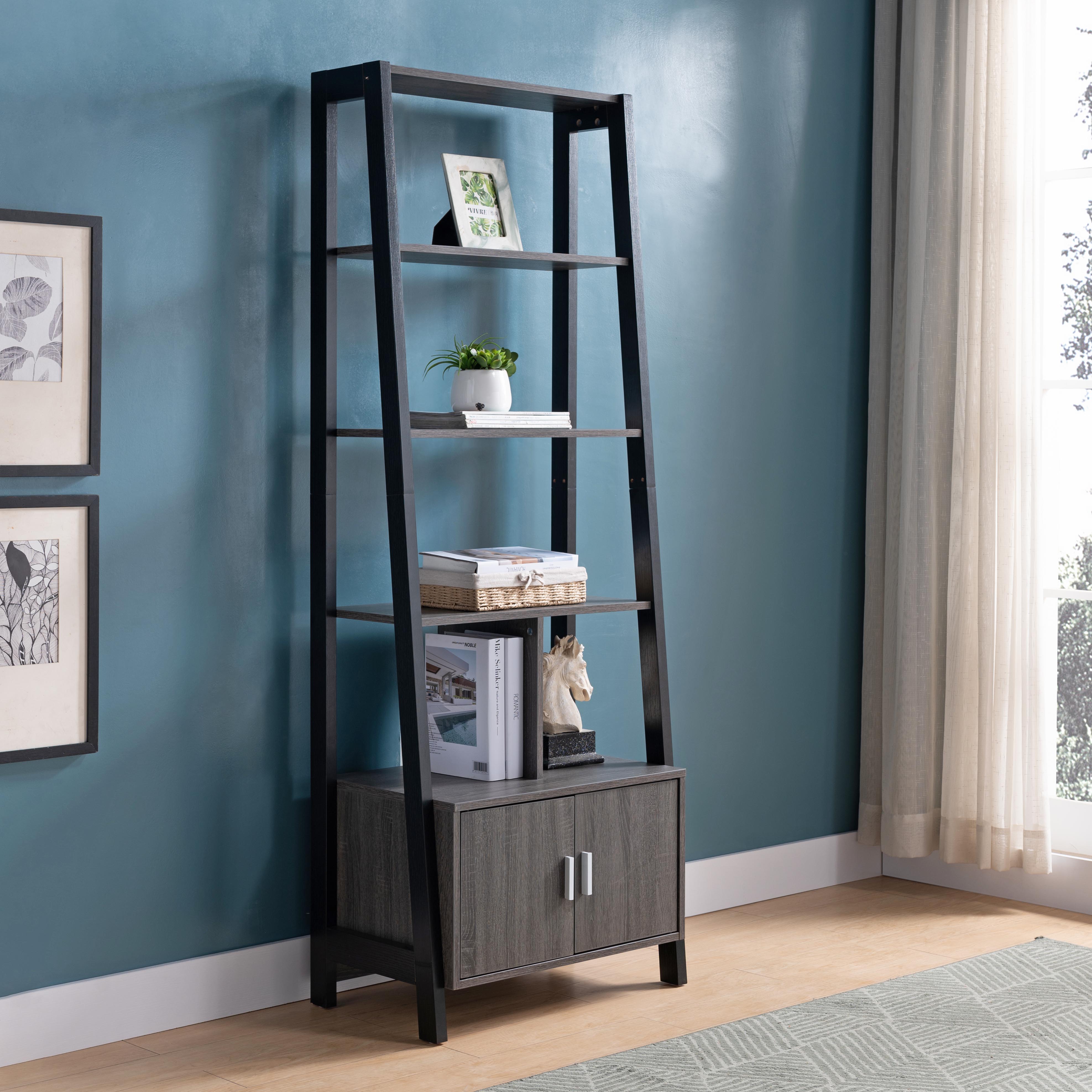 213028 | BOOKCASE - DISTRESSED GREY & BLACK