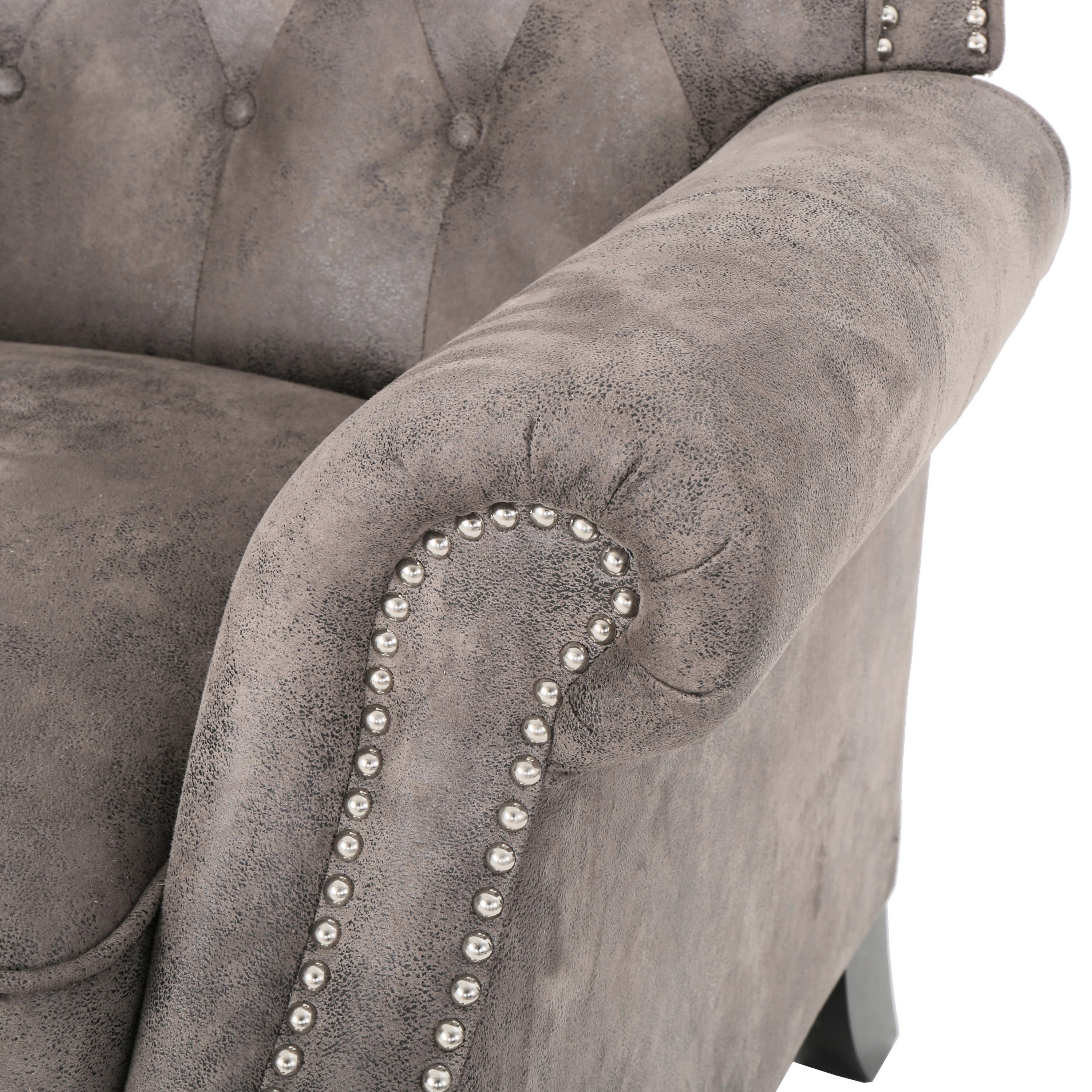 Waldo Tufted Back Studded Accent Recliner Armchair