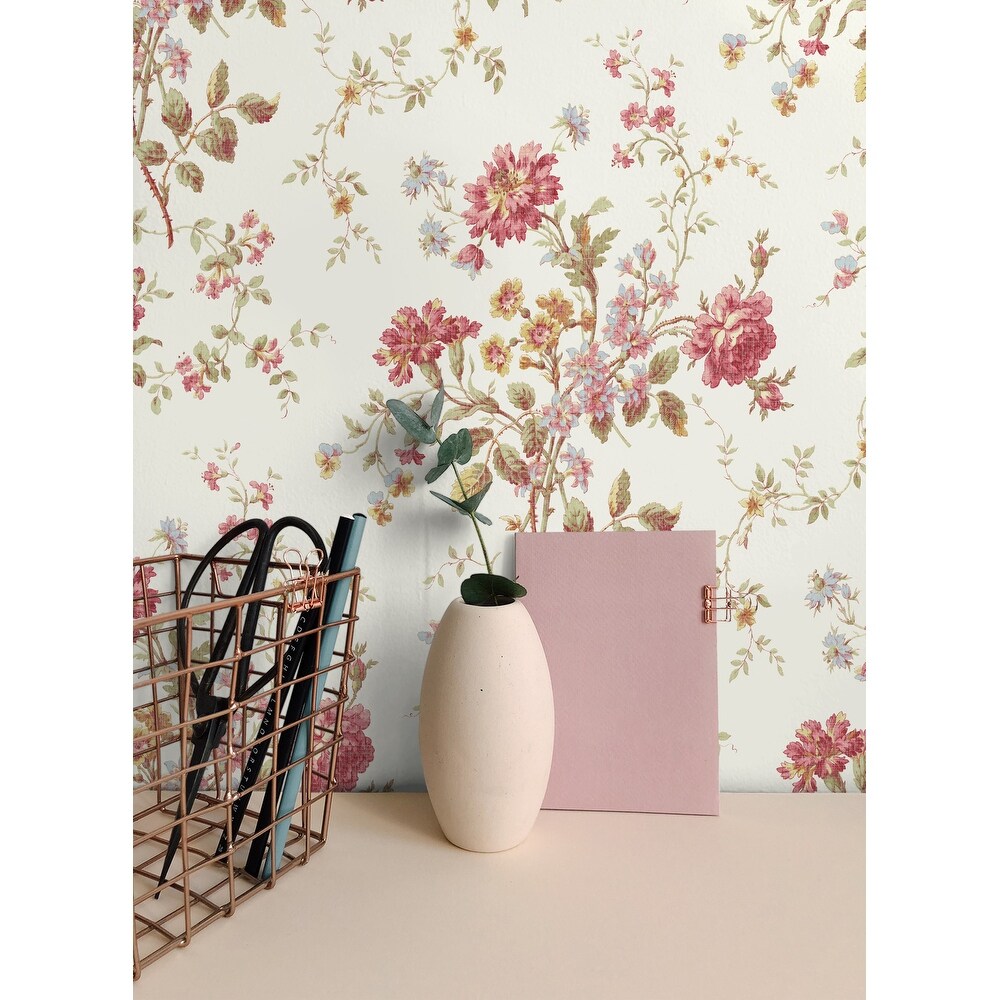 Seabrook Designs Flower Bunch Unpasted Wallpaper