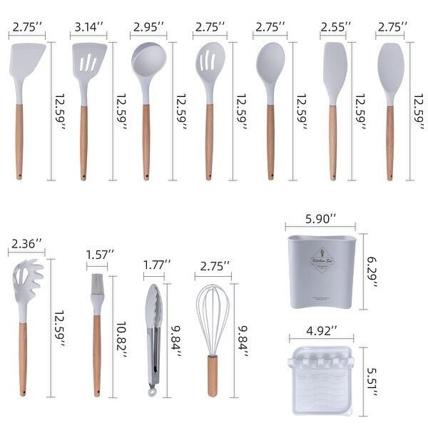 12-Piece Silicone Kitchen Utensils Set