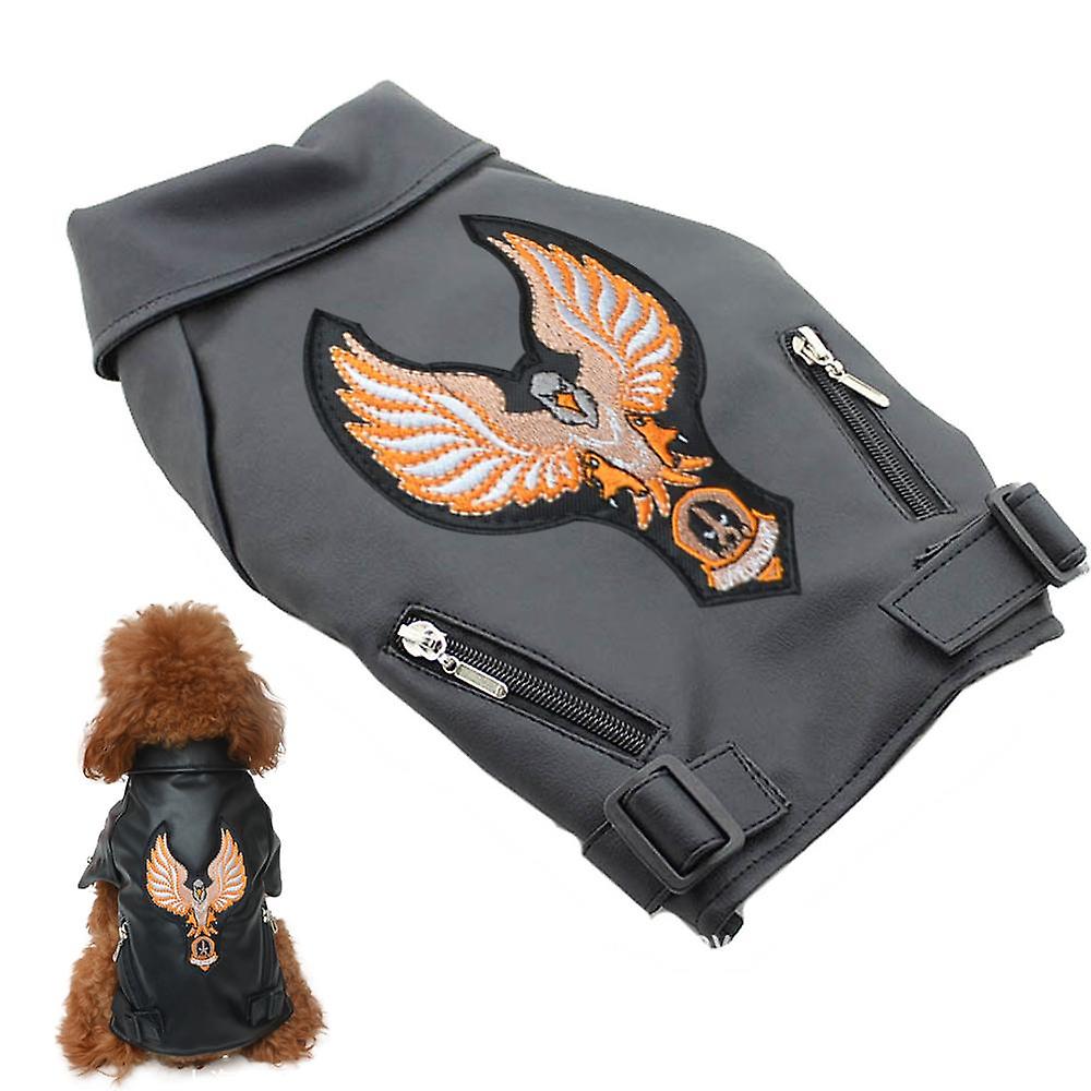 Dog Winter Coat Pu Leather Motorcycle Jacket For Dog Pet Clothes Leather Jacket， Waterproof-s