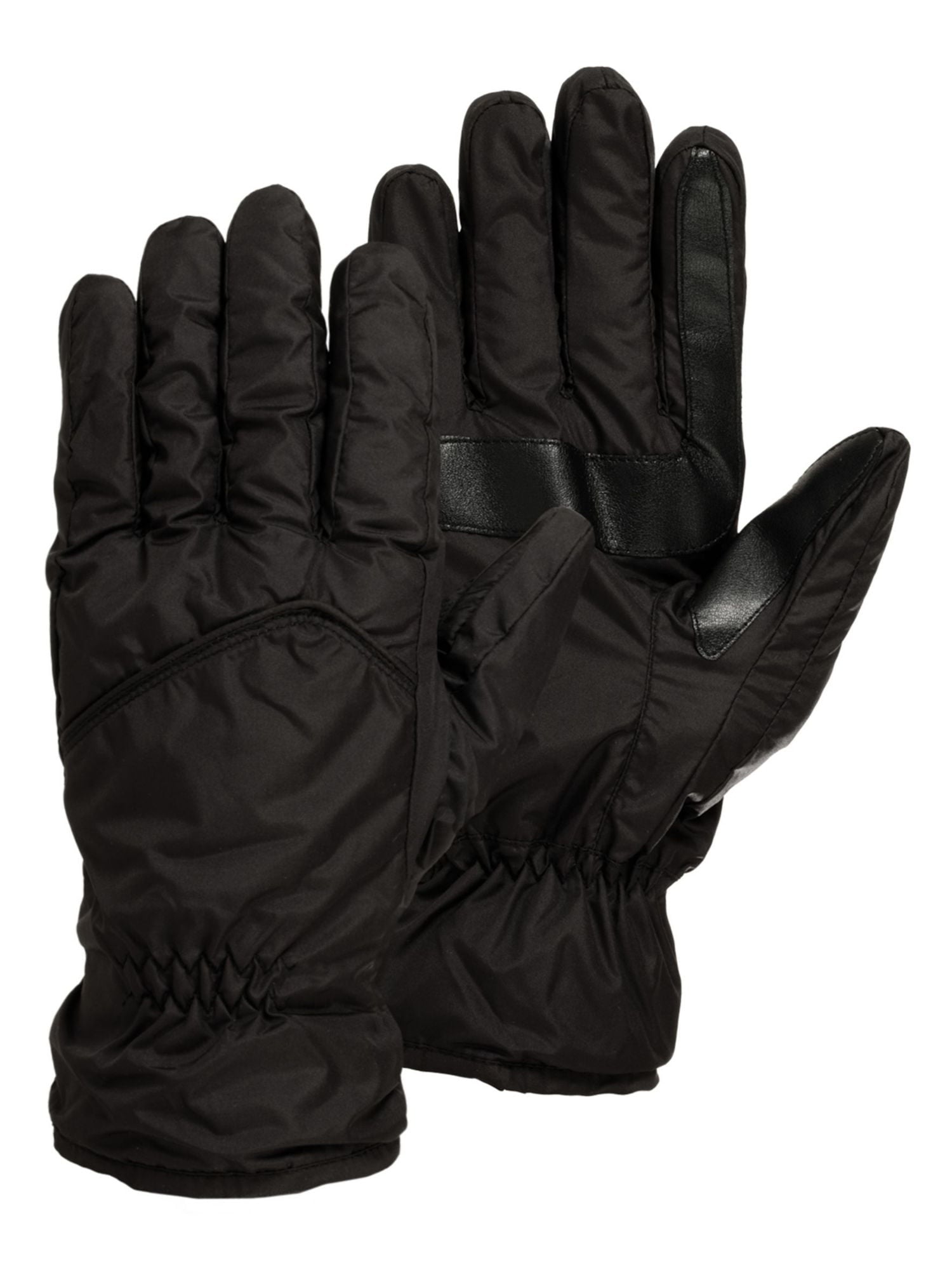 Isotoner Mens Black Polyester Slip On Water Resistant Winter Cold Weather Gloves S\M