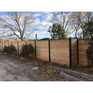 Slipfence 3 in. x 3 in. x 100 in. Black Powder Coated Aluminum Fence Post Includes Post Cap SF2-PK308