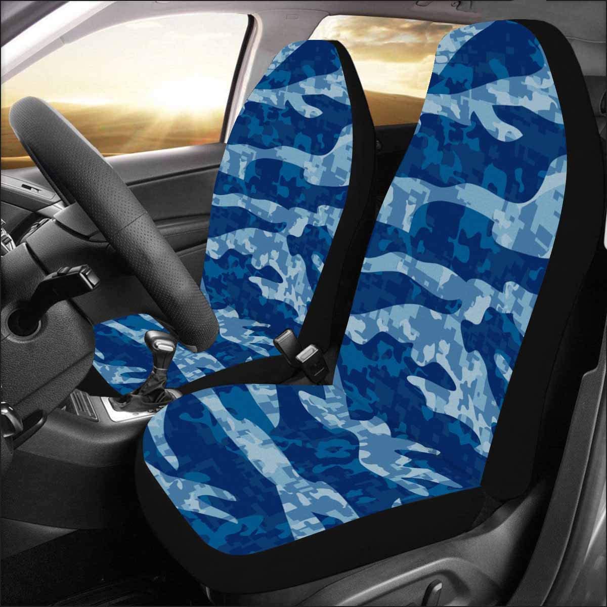 ZHANZZK Set of 2 Car Seat Covers Tiger Stripe Camouflage Universal Auto Front Seats Protector Fits for Car，SUV Sedan，Truck