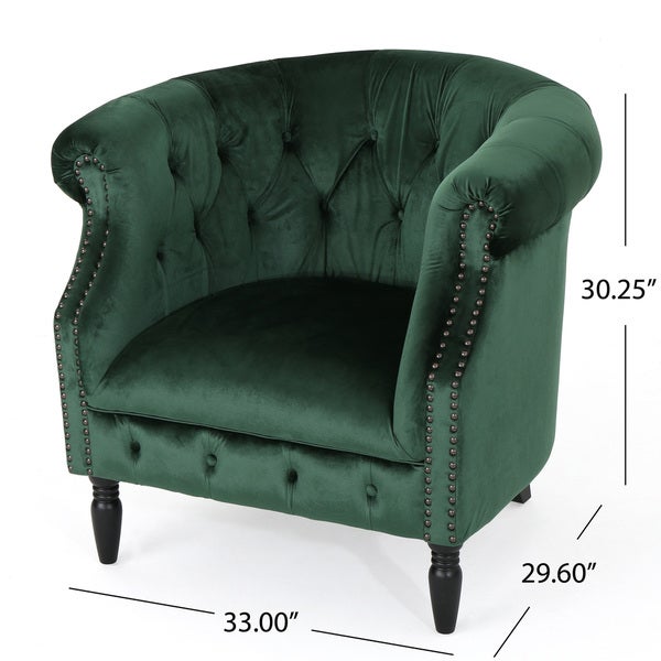 Akira Velvet Club Chair by Christopher Knight Home