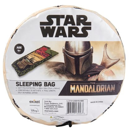 Star Wars: the Mandalorian Baby Yoda 50 Degree Rectangular Kids Sleeping Bag, Green