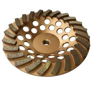 EDiamondTools 7 in. Diamond Grinding Wheel for Concrete and Masonry 24 Turbo Segments 58 in.-11 Threaded Arbor SWS0724A5