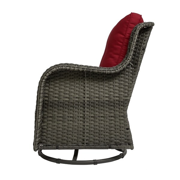 Outdoor Rattan Swivel Gliders Rocking Chair