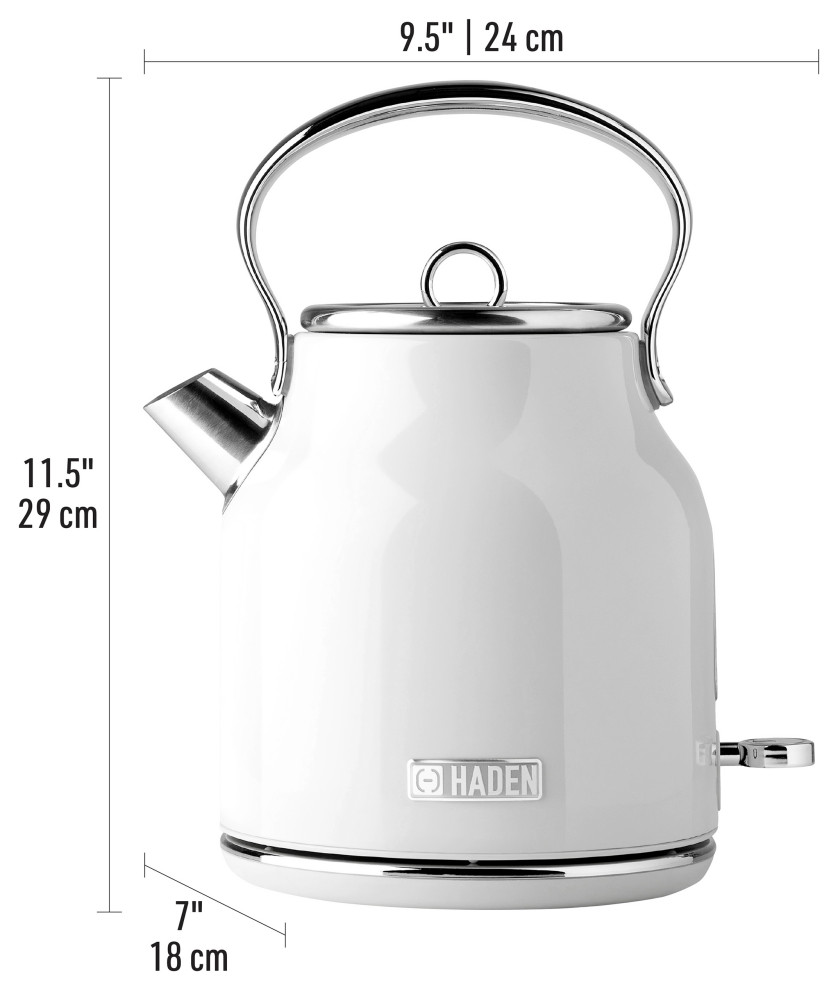 Haden Heritage 1.7 Liter Stainless Steel Electric Kettle   Farmhouse   Kettles   by Studio Designs  Houzz