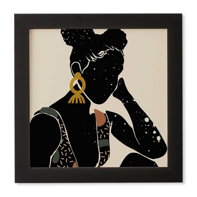 Domonique Brown Black Hair No 6 Framed Wall Art Black Deny Designs