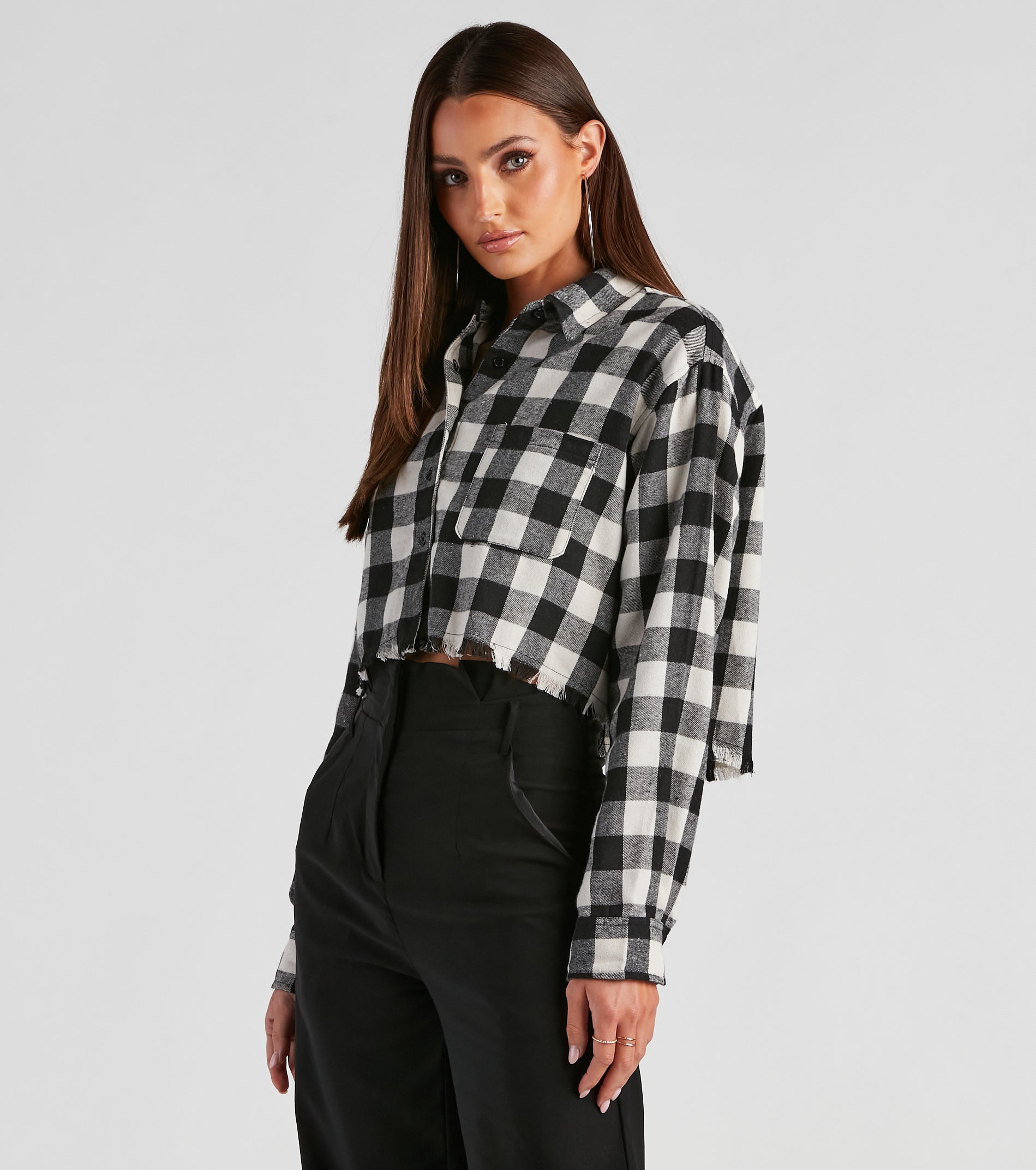 Plaid Mood Button Up Flannel Top