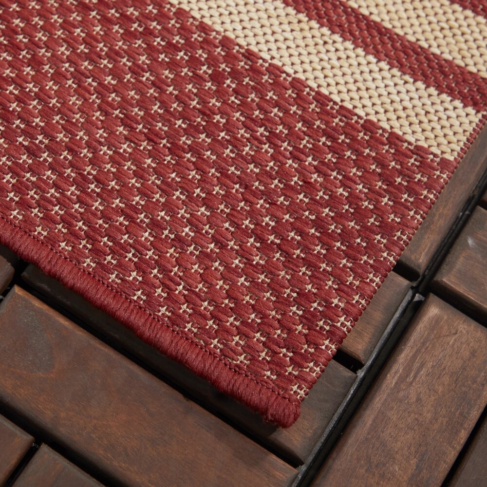 Cerise Contemporary Indoor/Outdoor Area Rug