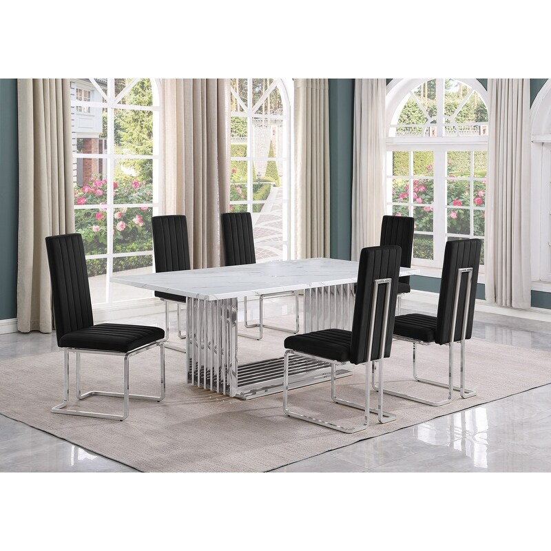 Best Quality Furniture D312/3 SC340 7 Dining Set with 79\