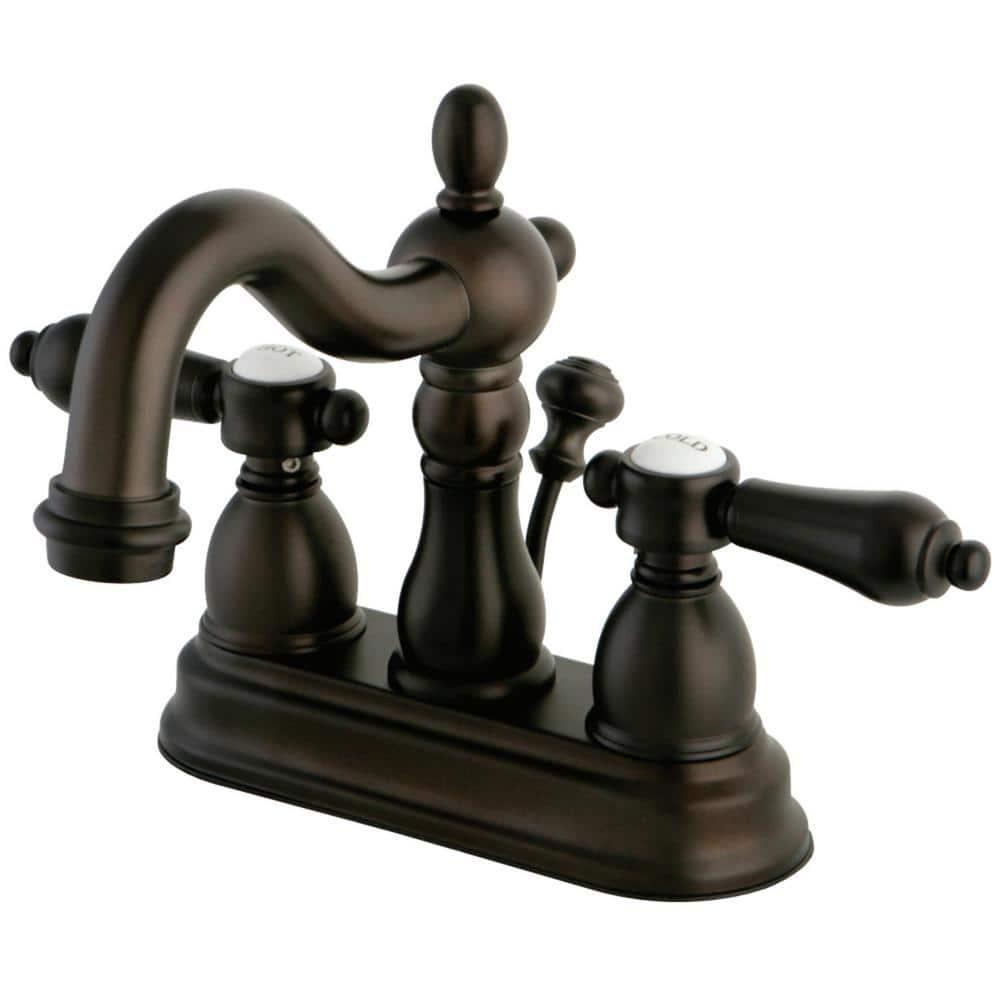 Kingston Brass Traditional 4 in Centerset 2Handle Bathroom Faucet in Oil Rubbed Bronze