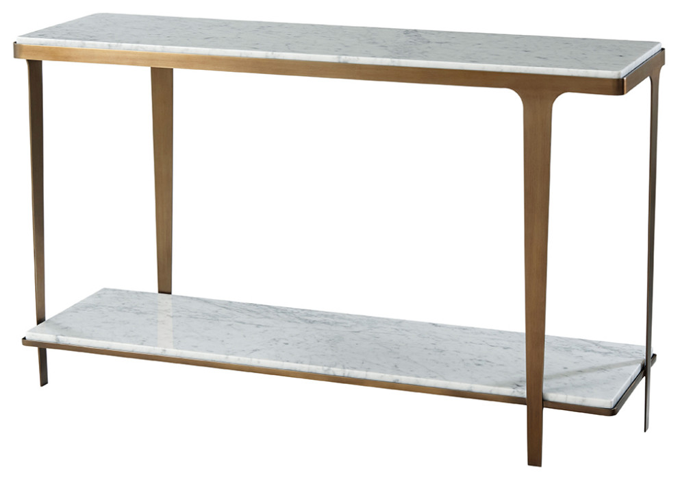 Art Deco Style White Marble Top Console   Contemporary   Console Tables   by English Georgian America  Houzz