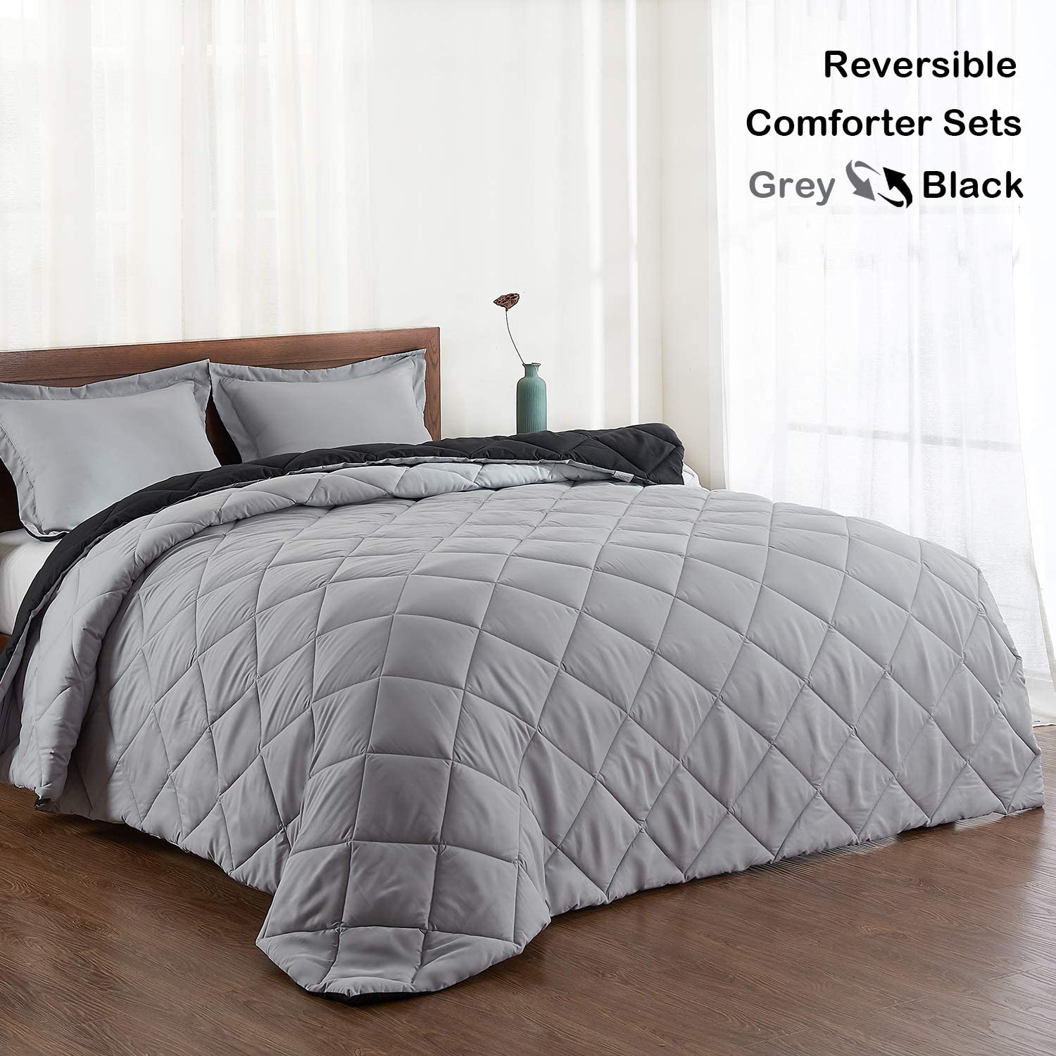 Down Alternative Reversible 3 pcs Comforter Set