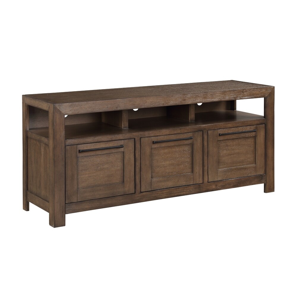 Bridgevine Home Arcadia 66 inch TV Stand Console  No Assembly Required  Old Forest Glen Finish