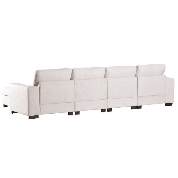 3-pieces U-shaped Sectional Sofa Set with 2 ChaisesandRemovable Ottomans