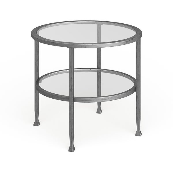 SEI Furniture Glenn Silver Metal Round Side Table