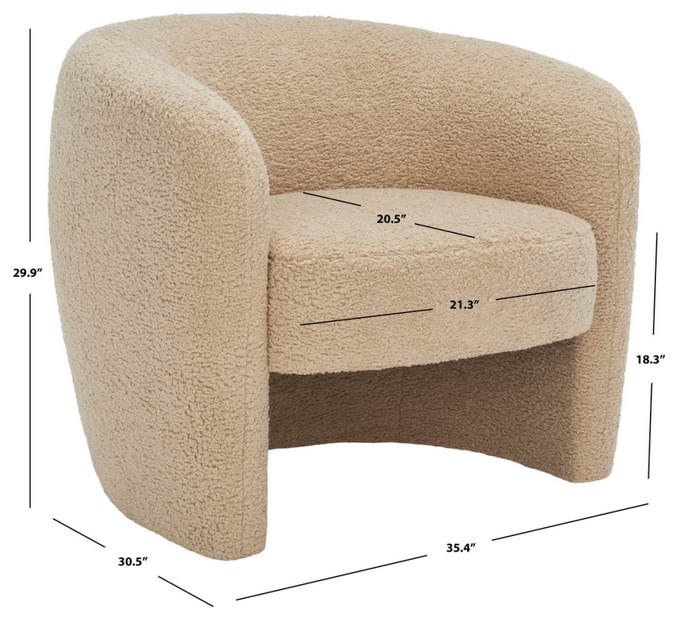 Safavieh Couture Everly Boucle Barrel Back Accent Chair   Midcentury   Armchairs And Accent Chairs   by Safavieh  Houzz