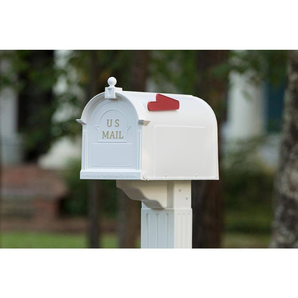 Postal PRO Craftsman Mailbox and Post Kit White PP3400WHM