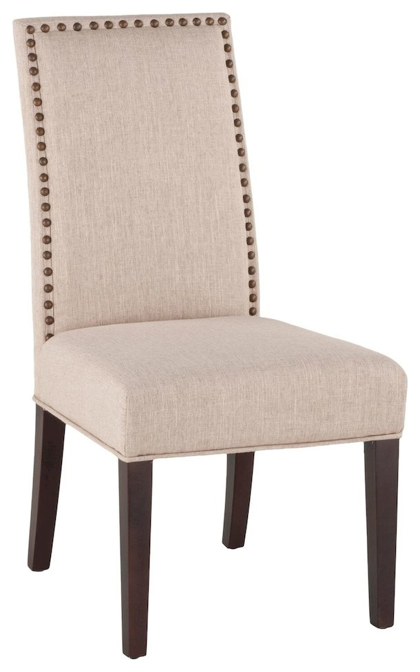 Jona Beige Linen Dining Chairs  Set of 2   Contemporary   Dining Chairs   by BisonOffice  Houzz