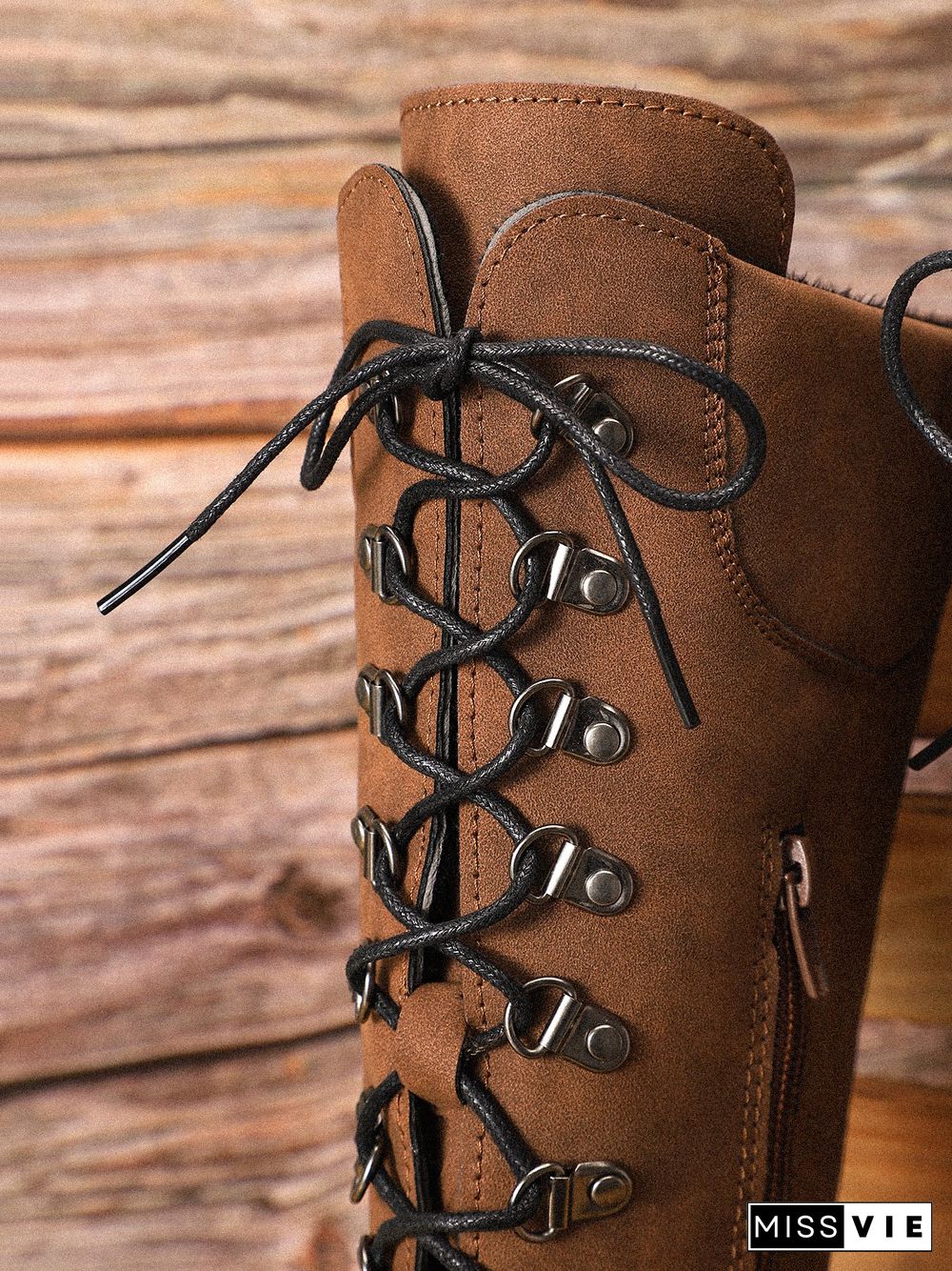 Retro Suede Zipper Martin Combat Boots