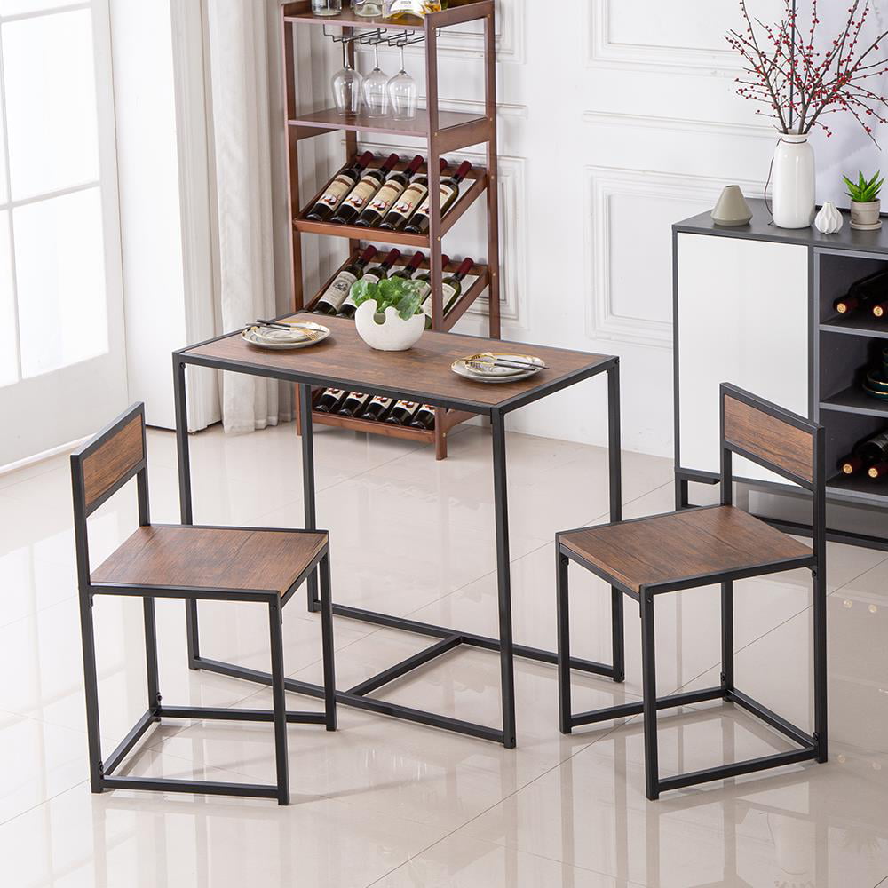 Ktaxon  Industrial 3-Piece Dining Table and 2 Chair Set for Small Space in The Dining Room or Kitchen