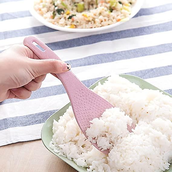 Spoons， Fashion Rice Ladle Long Handle Soup Spoon Meal Dinner Scoops Kitchen Cooking Cooking Tableware Home Supplies (color : Pink)