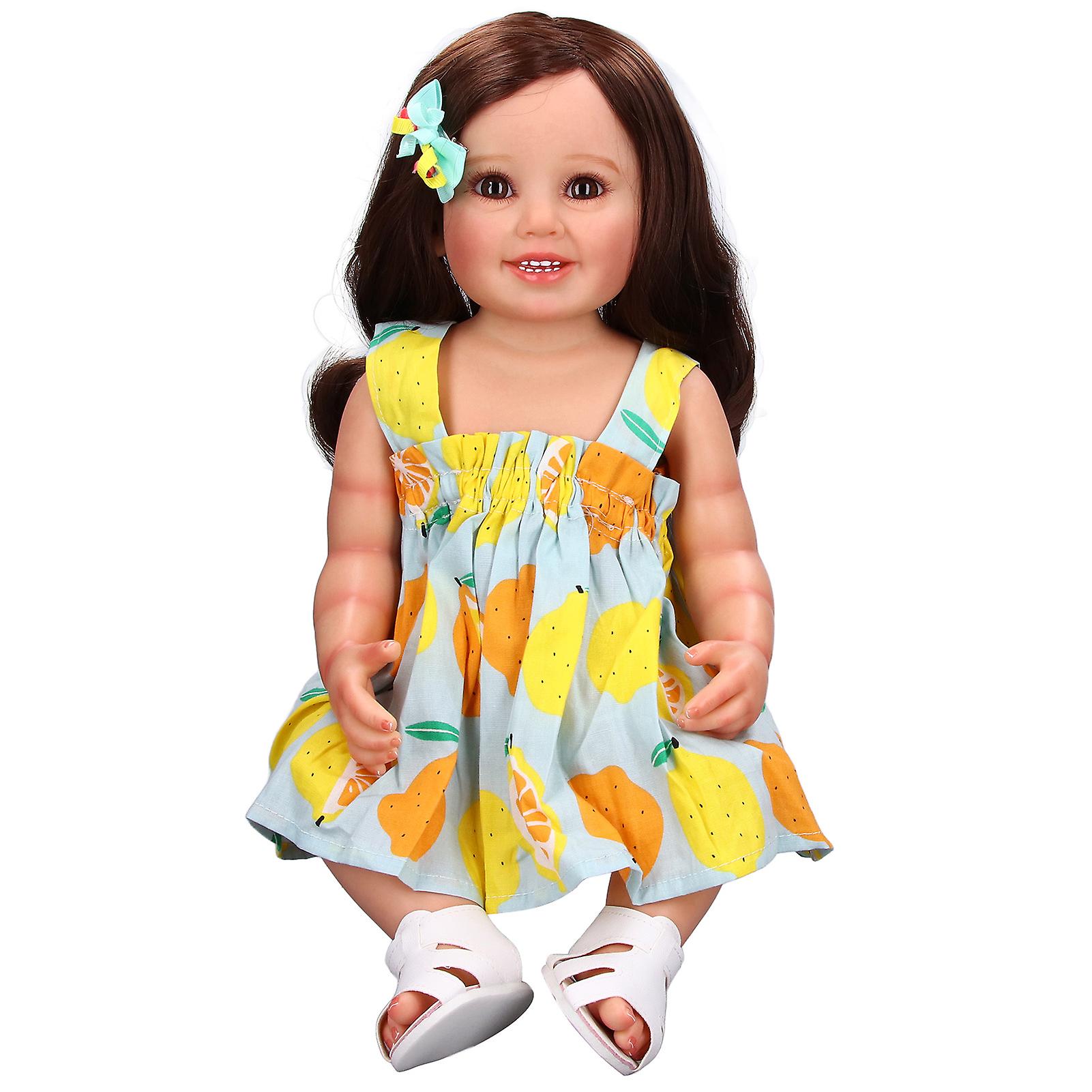 Reborn Baby Doll Full Vinyl Body Lifelike Newborn Baby Girls Dolls Gift with Clothes 55cm/21.7inches