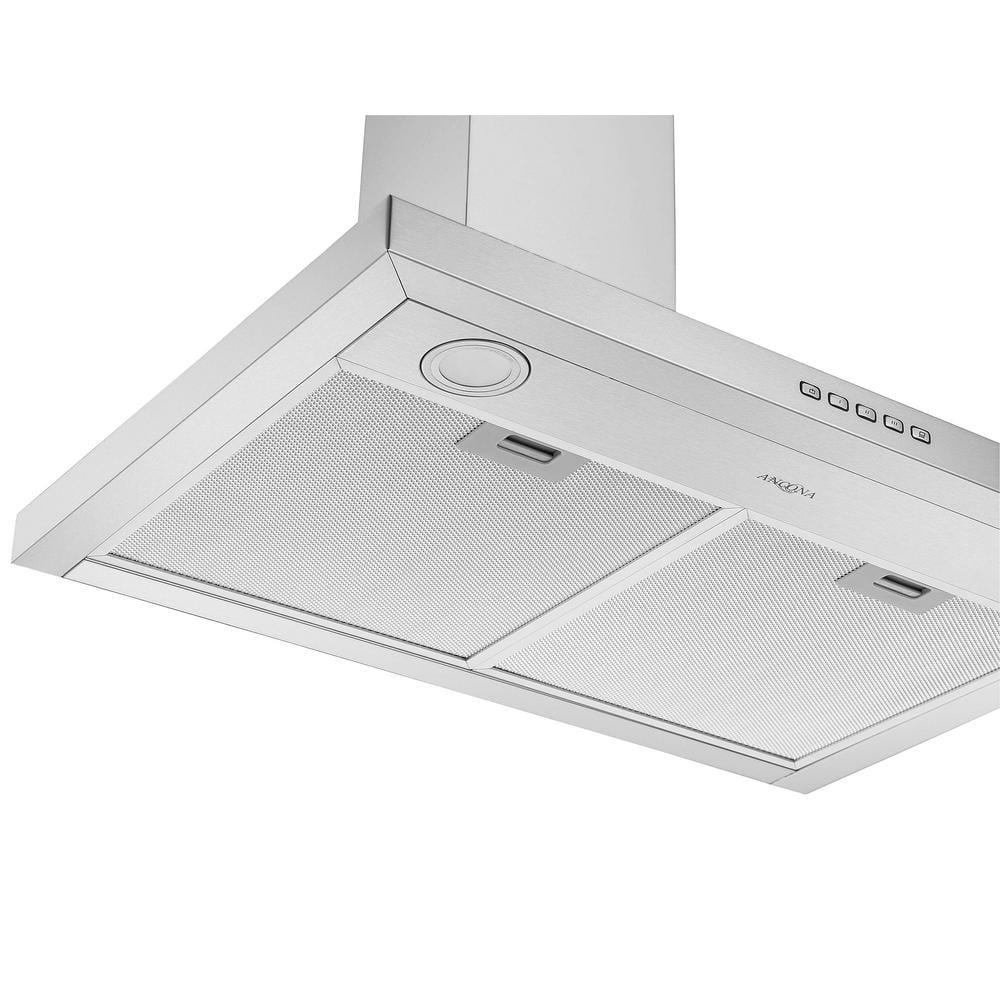 Ancona 30 in 600CFM Convertible Wall Mount Pyramid Range Hood with LED in Stainless Steel