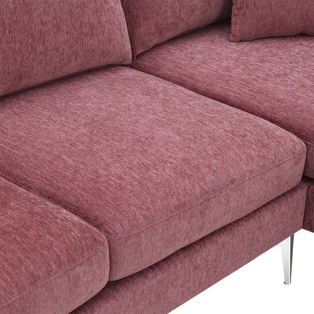 Merax Modern Chenille L Shaped Sofa Couch with Reversible Chaise Lounge