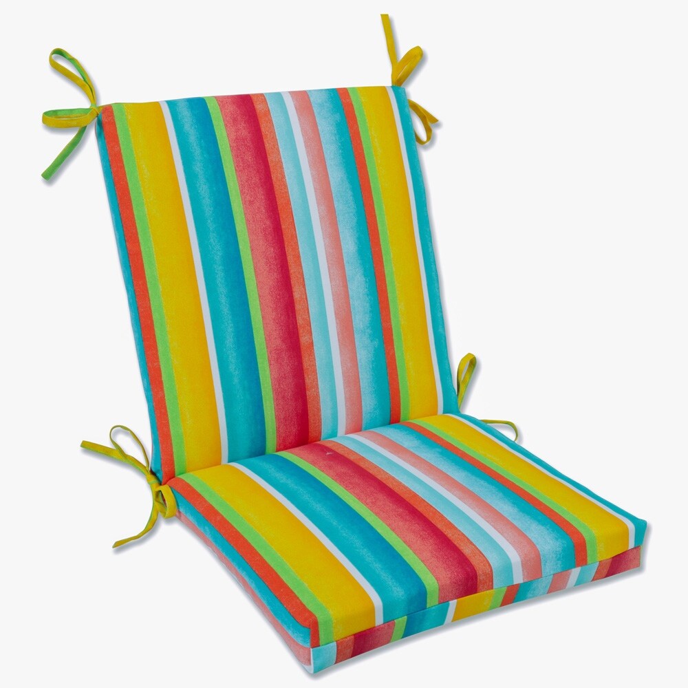 Pillow Perfect Outdoor Dina Fiesta Squared Corners Chair Cushion   36.5 X 18 X 3