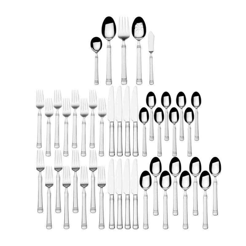 Fitz and Floyd 18.0 Everyday Bistro Band 45 Piece Flatware Set