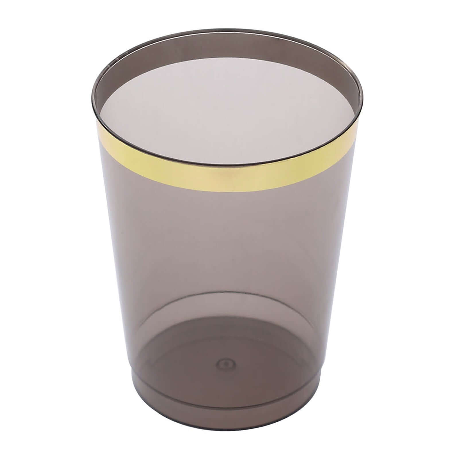 25 Pack Crystal Black Gold Rimmed Plastic Party Cups, Disposable Drink Tumbler Glasses 10oz