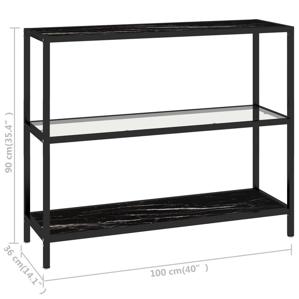 vidaXL Shelf 3 Tier Bookshelf Storage Organizer Transparent Tempered Glass   39.4\