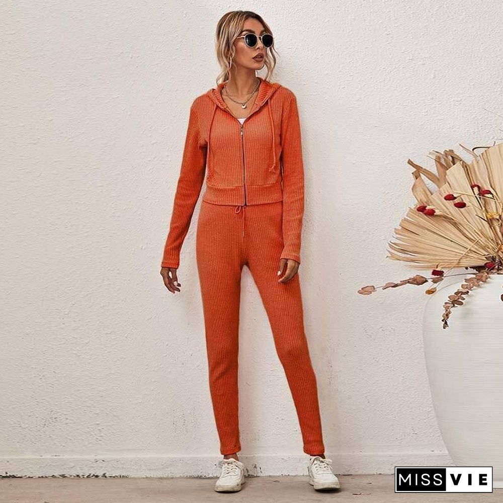 Autumn Winter Sweat Suits Women Tracksuit Pants Set Knitted Suit Female Two Piece Set Casual 2 Piece Outfits for Women